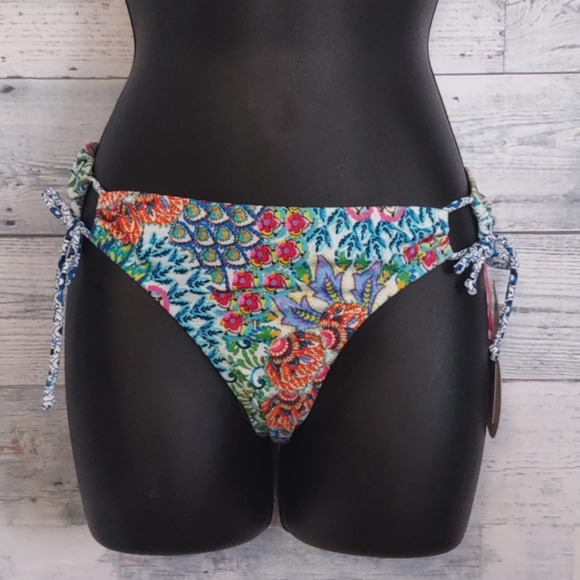 Profile Blush by Gottex Peacock Side Circle Tie Swim Bikini Bottom XS 6 - Picture 3 of 11